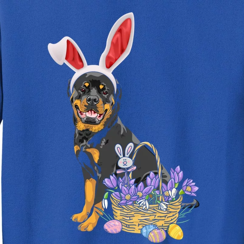 Rottweiler Bunny Easter Egg Hunters Funny Easter Day Meaningful Gift Tall Sweatshirt