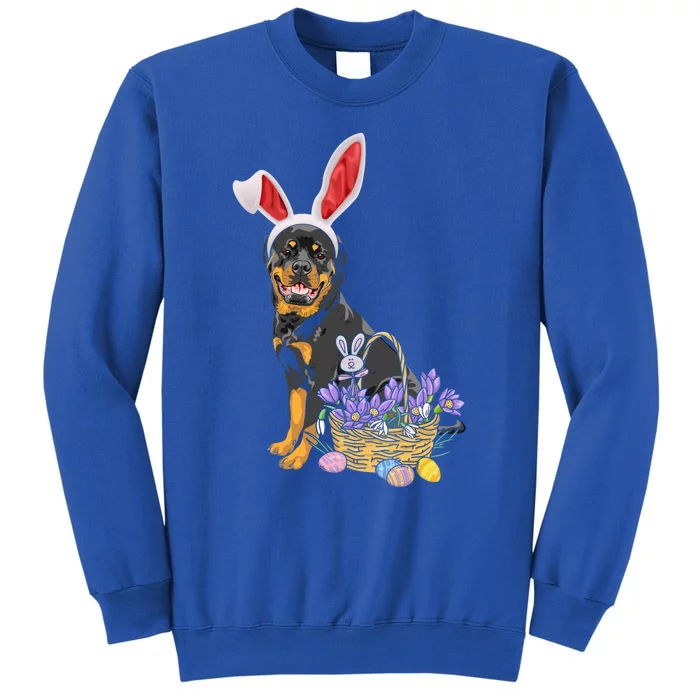 Rottweiler Bunny Easter Egg Hunters Funny Easter Day Meaningful Gift Tall Sweatshirt