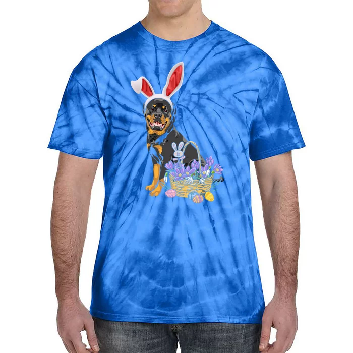 Rottweiler Bunny Easter Egg Hunters Funny Easter Day Meaningful Gift Tie-Dye T-Shirt