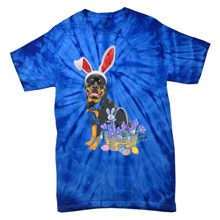 Rottweiler Bunny Easter Egg Hunters Funny Easter Day Meaningful Gift Tie-Dye T-Shirt