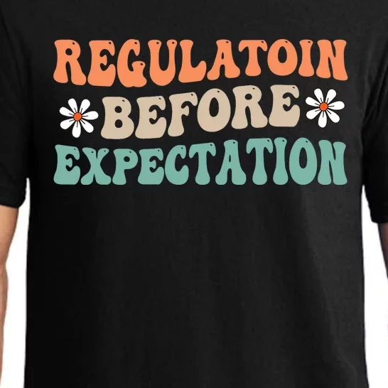 Regulation Before Expectation Retro Neurodiversity Therapist Pajama Set