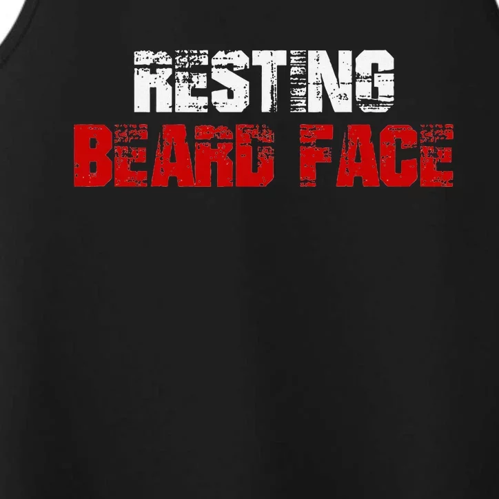 Resting Beard Face Funny Beard Parody Bearded Performance Tank