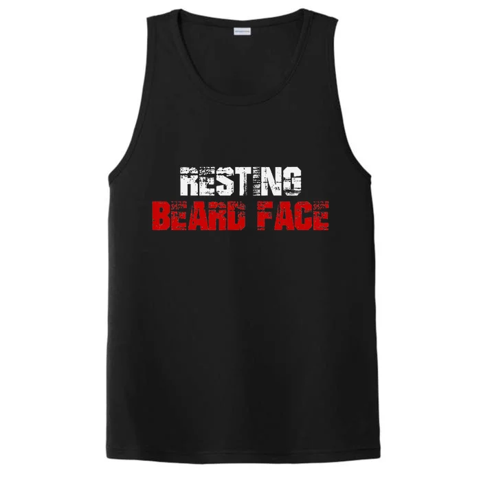 Resting Beard Face Funny Beard Parody Bearded Performance Tank