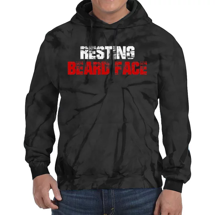 Resting Beard Face Funny Beard Parody Bearded Tie Dye Hoodie