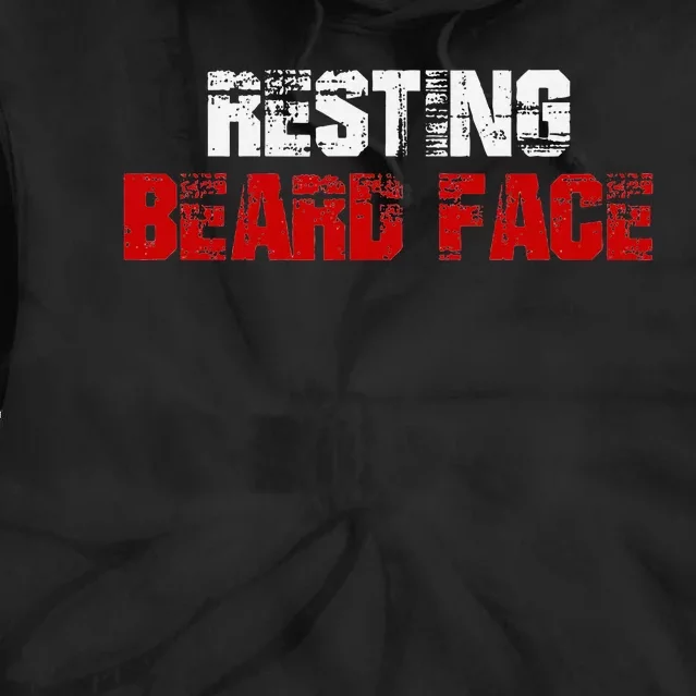 Resting Beard Face Funny Beard Parody Bearded Tie Dye Hoodie