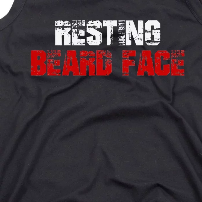 Resting Beard Face Funny Beard Parody Bearded Tank Top