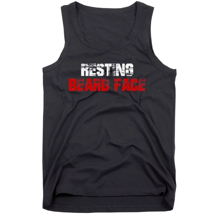 Resting Beard Face Funny Beard Parody Bearded Tank Top