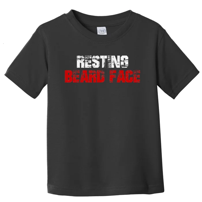 Resting Beard Face Funny Beard Parody Bearded Toddler T-Shirt