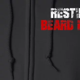 Resting Beard Face Funny Beard Parody Bearded Full Zip Hoodie