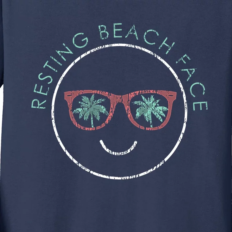 Resting Beach Face Kids Long Sleeve Shirt