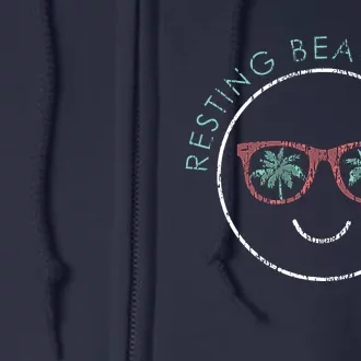 Resting Beach Face Full Zip Hoodie