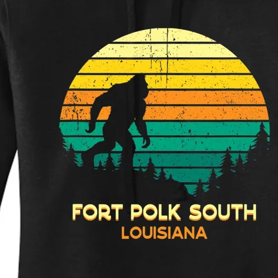 Retro Bayou Fort Polk South Louisiana Bigfoot Souvenir Women's Pullover Hoodie