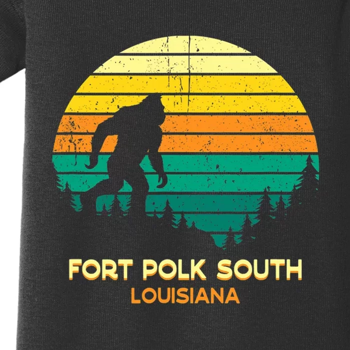 Retro Bayou Fort Polk South Louisiana Bigfoot Souvenir Baby Bodysuit