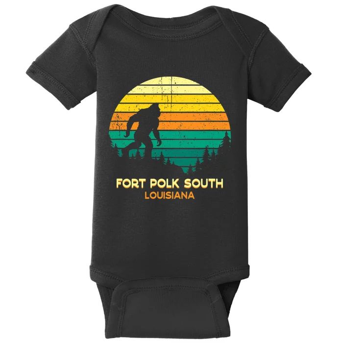 Retro Bayou Fort Polk South Louisiana Bigfoot Souvenir Baby Bodysuit