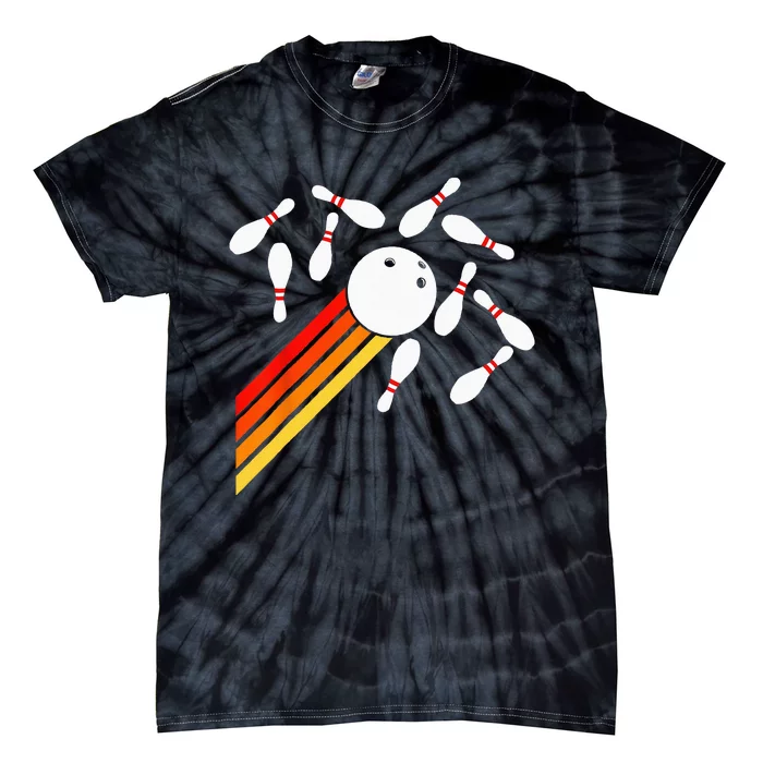 Retro Bowling Funny Bowling Party Tie-Dye T-Shirt