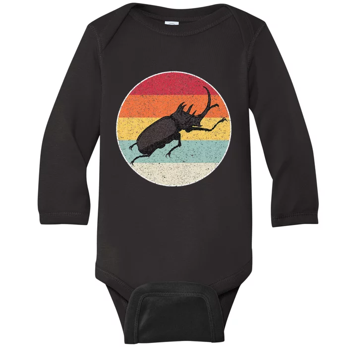 Rhinoceros Beetle Fighting Beetle Kabutomushi Baby Long Sleeve Bodysuit