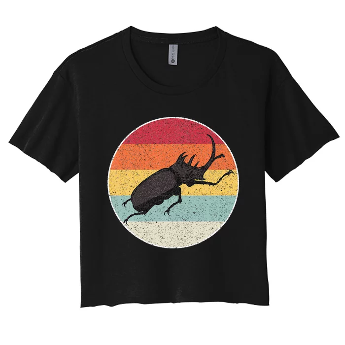 Rhinoceros Beetle Fighting Beetle Kabutomushi Women's Crop Top Tee