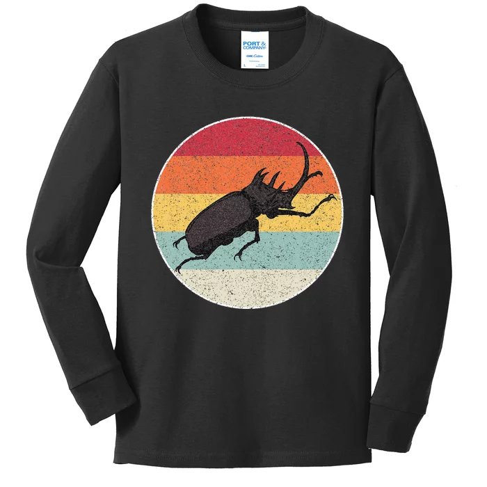 Rhinoceros Beetle Fighting Beetle Kabutomushi Kids Long Sleeve Shirt