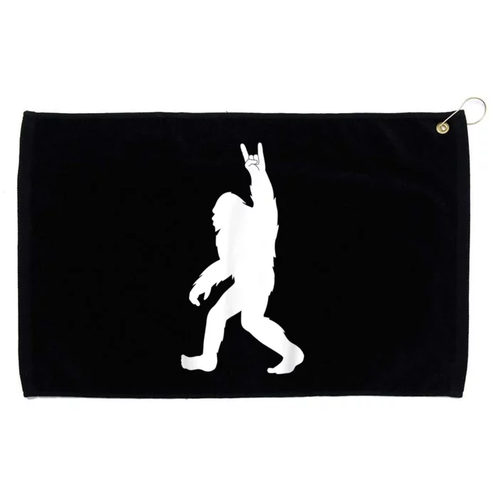 Retro Bigfoot , Funny Rock And Roll Bigfoot Grommeted Golf Towel