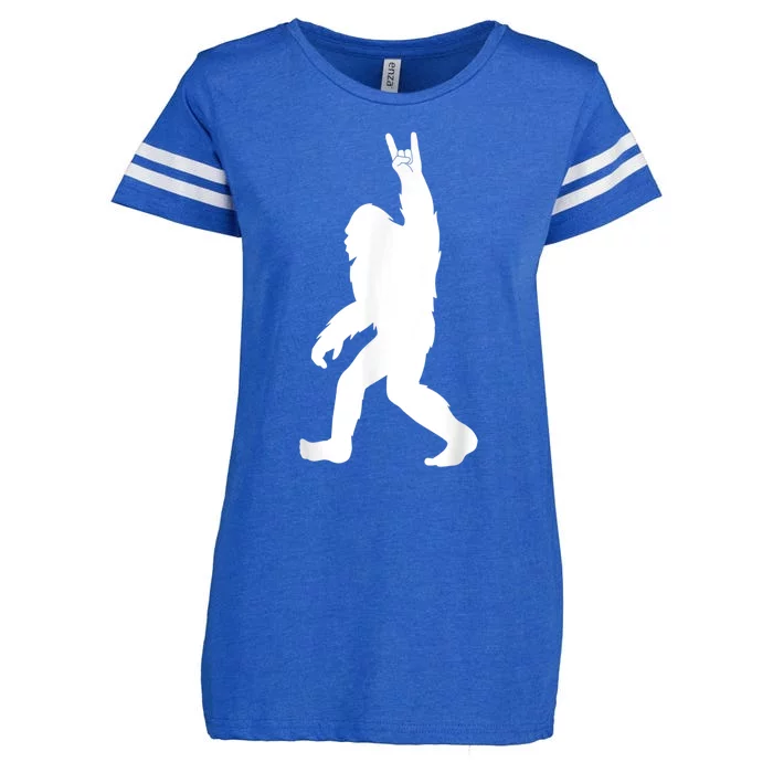 Retro Bigfoot , Funny Rock And Roll Bigfoot Enza Ladies Jersey Football T-Shirt