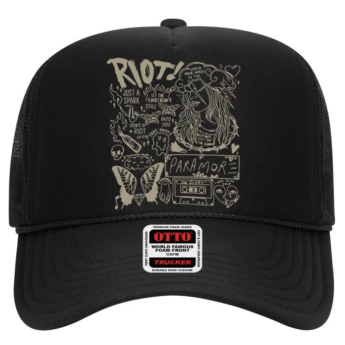 Rock Band Fan Gift High Crown Mesh Trucker Hat