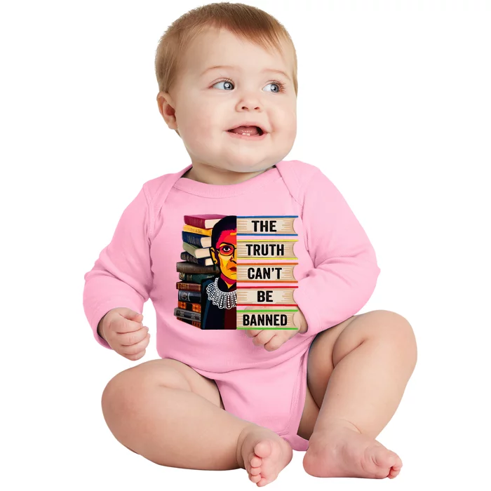 Rbg Book Feminist Read Banned Books Girl Bookworm Baby Long Sleeve Bodysuit