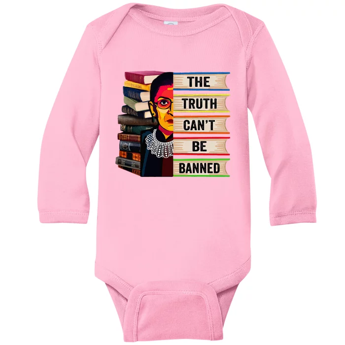 Rbg Book Feminist Read Banned Books Girl Bookworm Baby Long Sleeve Bodysuit