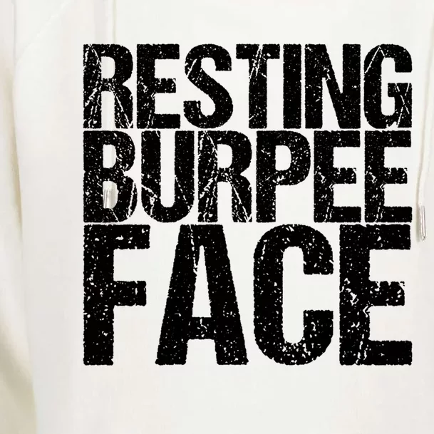 Resting Burpee Face Cute Gift Womens Funnel Neck Pullover Hood