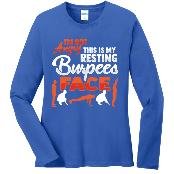 Resting Burpees Face Design Erobic Workout Meaningful Gift Ladies Long Sleeve Shirt