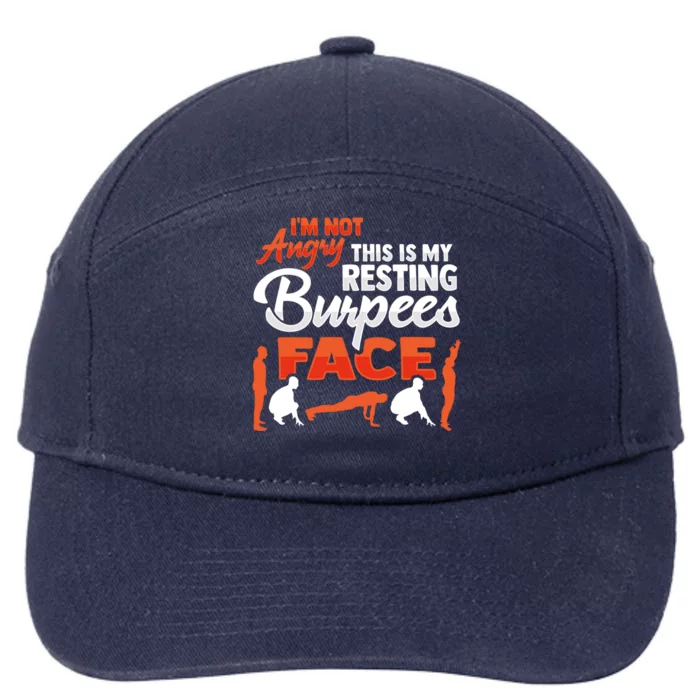 Resting Burpees Face Design Erobic Workout Meaningful Gift 7-Panel Snapback Hat