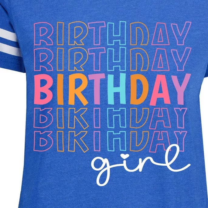 Retro Birthday for Girl Party Tee for Princess Girl Birthday Enza Ladies Jersey Football T-Shirt