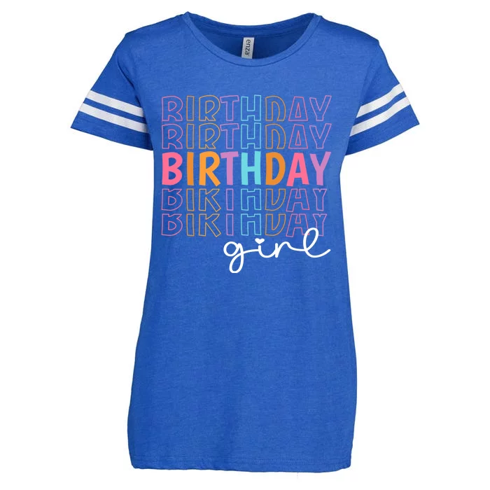 Retro Birthday for Girl Party Tee for Princess Girl Birthday Enza Ladies Jersey Football T-Shirt