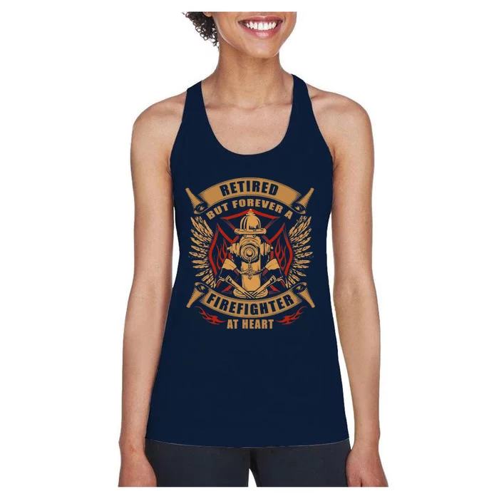 Retired But Forever Firefighter At Heart Retirement Women's Racerback Tank