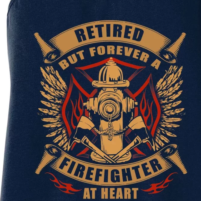 Retired But Forever Firefighter At Heart Retirement Women's Racerback Tank