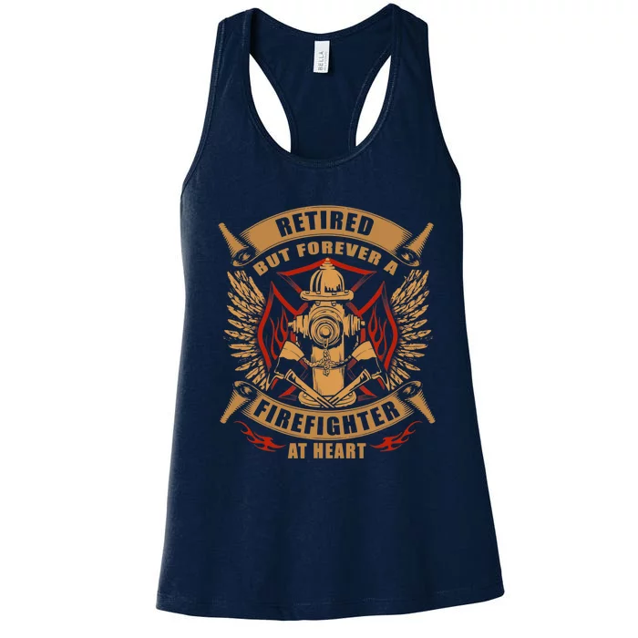 Retired But Forever Firefighter At Heart Retirement Women's Racerback Tank