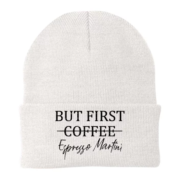 Retro But First Coffee Espresso Martini Funny Drinking Lover Knit Cap Winter Beanie