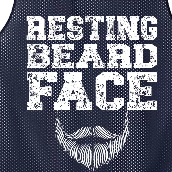 Resting Beard Face Beard Lover Bearded Guy Mustache Mesh Reversible Basketball Jersey Tank