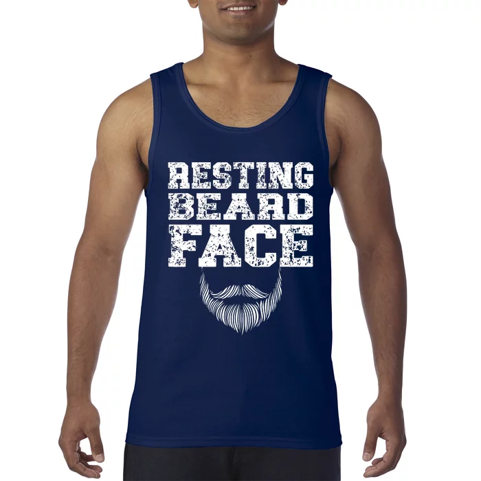 Resting Beard Face Beard Lover Bearded Guy Mustache Tank Top