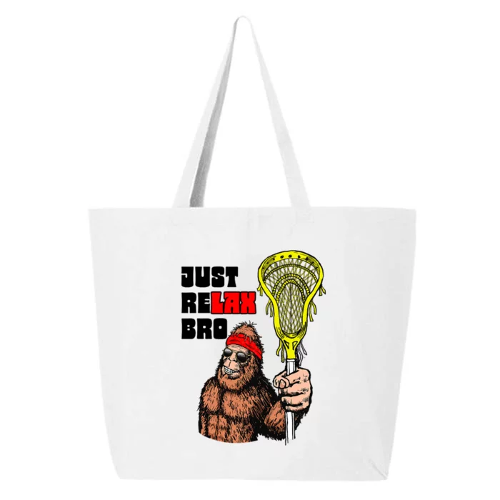 Relax Bro! Funny Sasquatch Lax Bigfoot Lacrosse Vintage 80S 25L Jumbo Tote