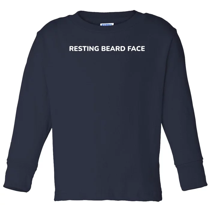 Resting Beard Face Toddler Long Sleeve Shirt