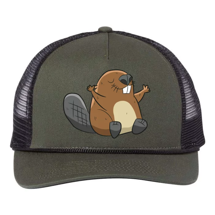 Rodent Beaver Funny Beaver Costume Cool Beaver Retro Rope Trucker Hat Cap