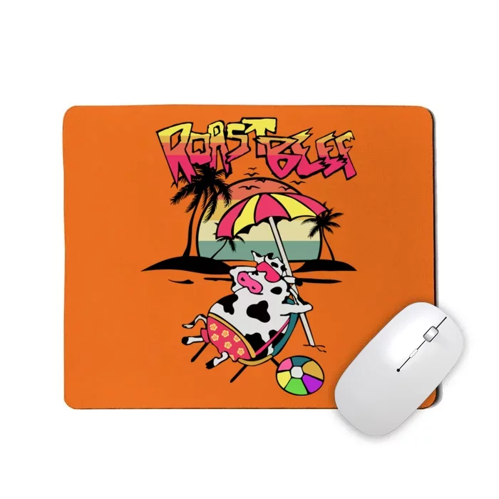 Roast Beef Funny Cow On The Beach Trending Mousepad