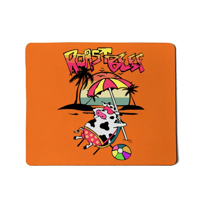 Roast Beef Funny Cow On The Beach Trending Mousepad