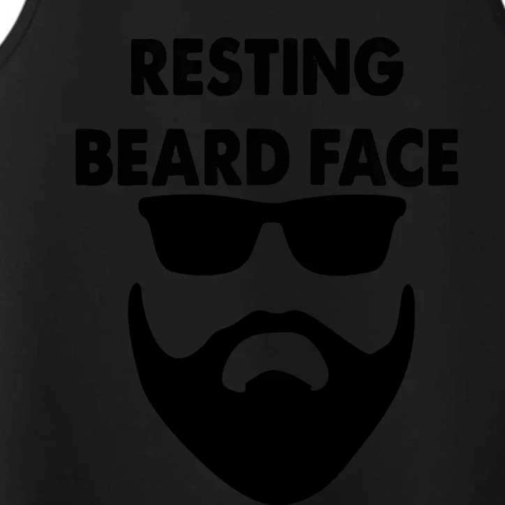 Resting Beard Face Funny Beard Performance Tank