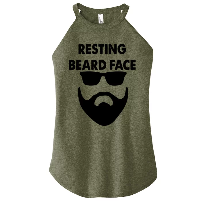 Resting Beard Face Funny Beard Women’s Perfect Tri Rocker Tank