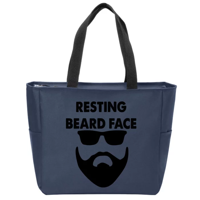 Resting Beard Face Funny Beard Zip Tote Bag