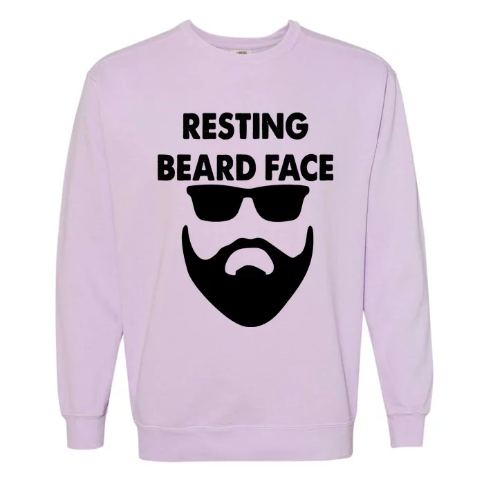 Resting Beard Face Funny Beard Garment-Dyed Sweatshirt