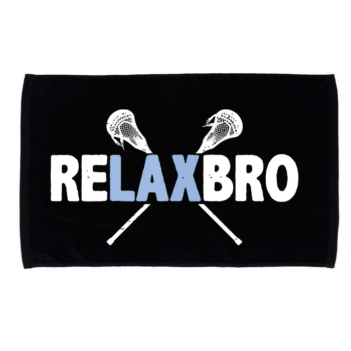 RELAX BRO Funny Lacrosse Player Lax Lover Joke Microfiber Hand Towel