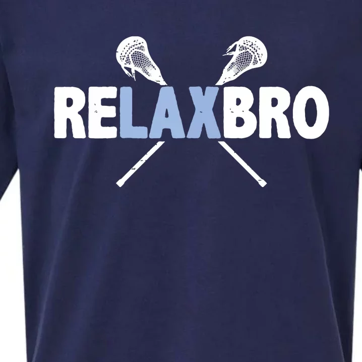 RELAX BRO Funny Lacrosse Player Lax Lover Joke Sueded Cloud Jersey T-Shirt