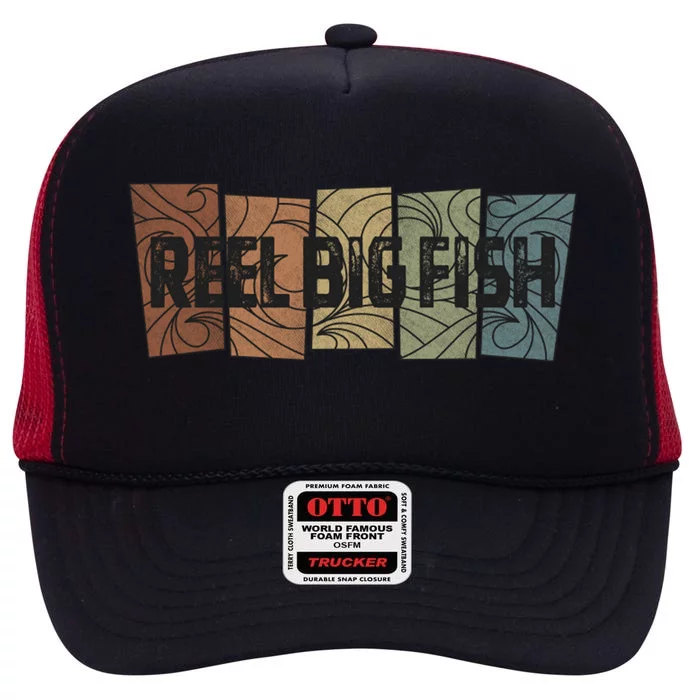 Reel Big Fish Retro Pattern High Crown Mesh Trucker Hat